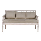 Tömör akácfából faragott, exkluzív, kézműves kanapé.