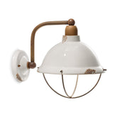 Vintage fehér színű ipari falilámpa.