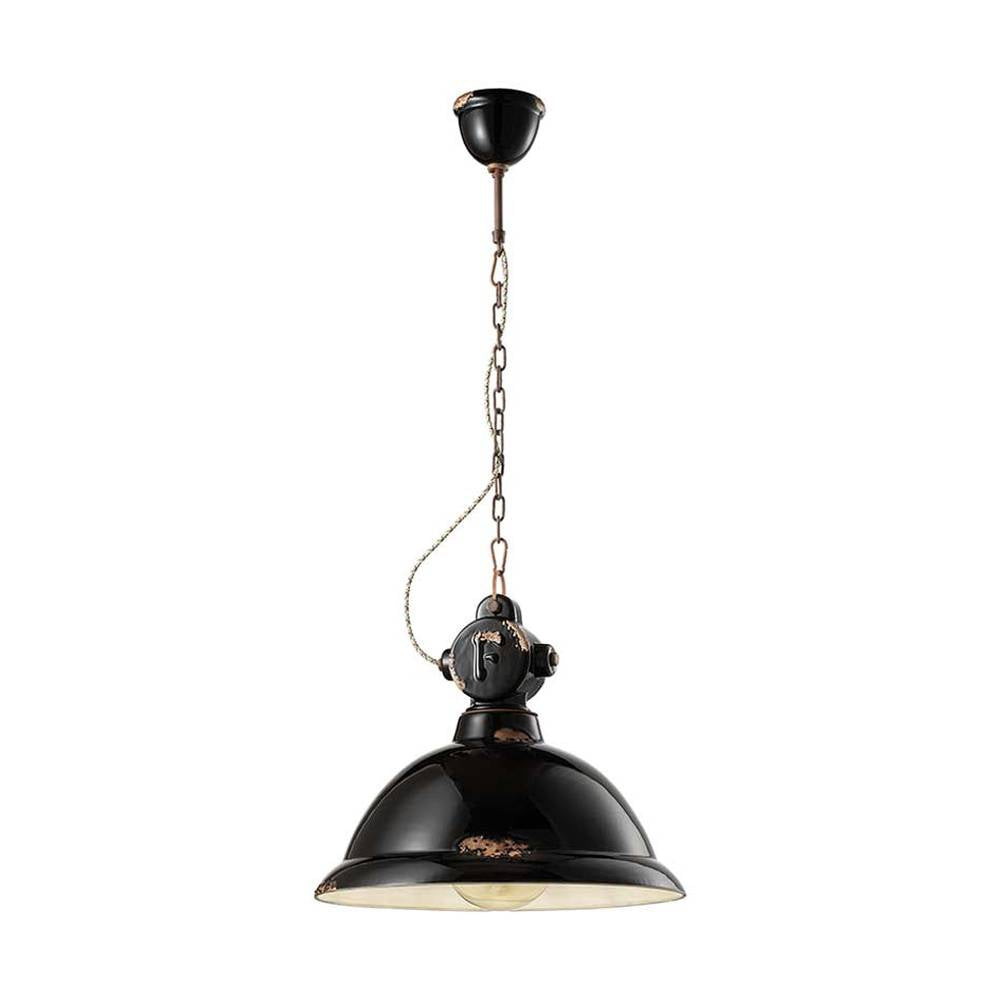 Vintage fekete színű, ipari függeszték lámpa.