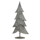 Junker szürke bádog dekor fenyőfa 88 cm magas, antikolt felülettel