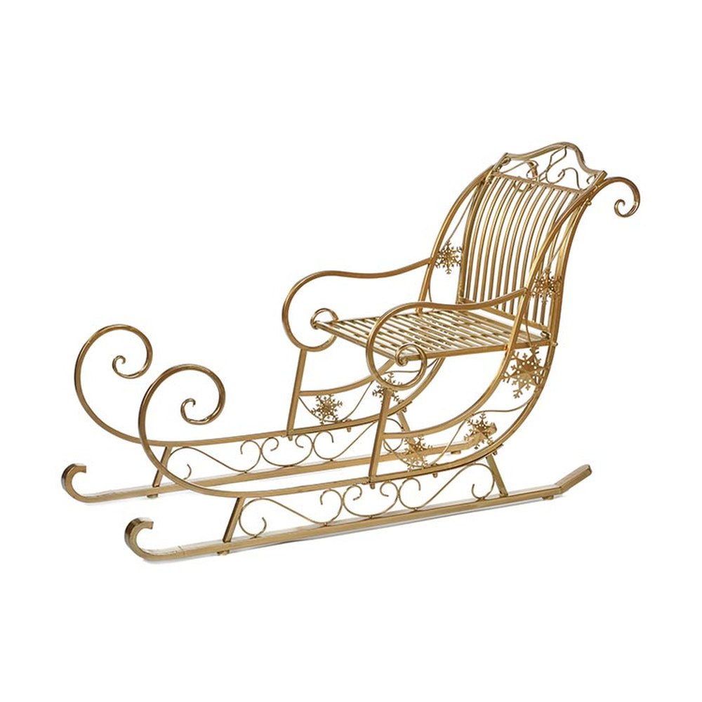 Arany színű karácsonyi fém szán.