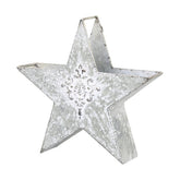 Csillag formájú, bádogból készült karácsonyi dekoráció.
