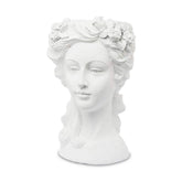 Műgyantából készült, női mellszobor formájú, 36 cm magas, fehér színű kaspó büszt