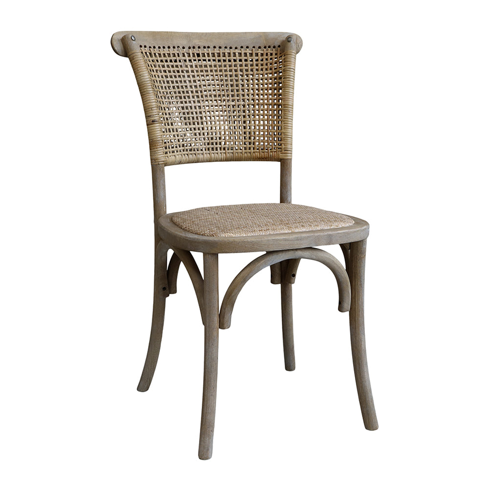 OLD FRENCH natúr rattan-kaucsukfa étkezőszék