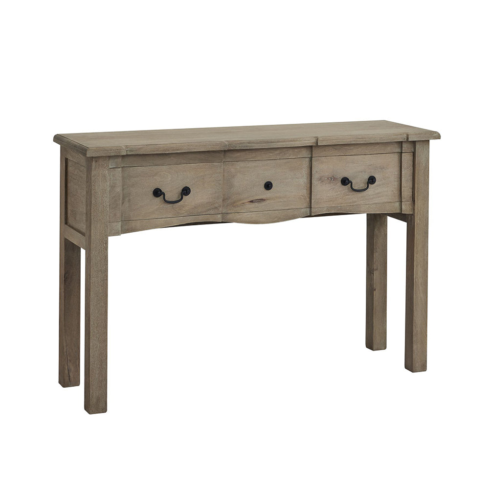 1 fiókos, tömörfa konzolasztal.