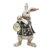 Lord Robin nyuszi figura órával, antikolt patinás felülettel, Fub Funky stílusban