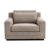 Taupe színű, hunt zsenília szövettel kárpitozott exkluzív fotel .