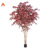 Maple Red tűzálló óriás bordó mű juharfa 330 cm természetes fatörzsekkel