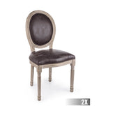 Csokoládébarna színű, műbőrrel kárpitozott étkezőszék .