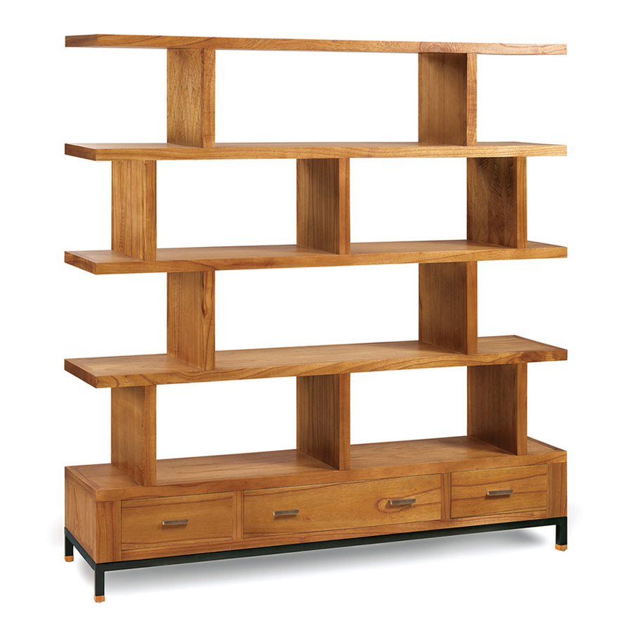 Tömör mindifából készült, modern, loft stílusú kézműves display polc.