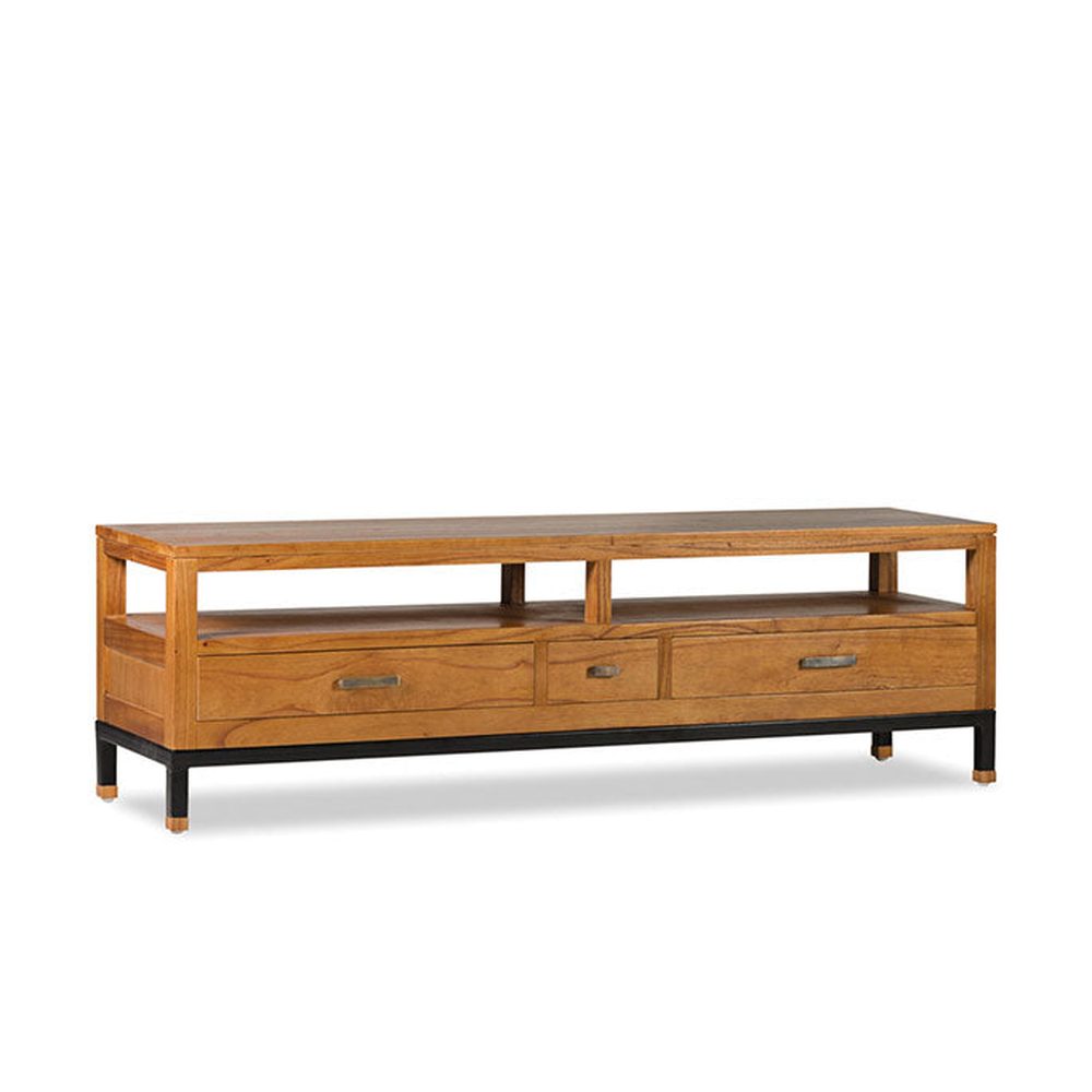 Tömör mindifából készült, modern, loft stílusú kézműves TV szekrény.