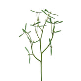 Zöld mű fagyöngy ág fehér bogyókkal, 60 cm magas dekoráció a Mistletoe kollekcióból.