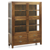Loft stílusú, mindifából készült kézműves vitrines tárolószekrény