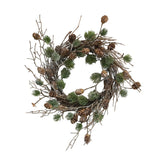 Tobozokkal díszített, mű cédrus fenyő koszorú.