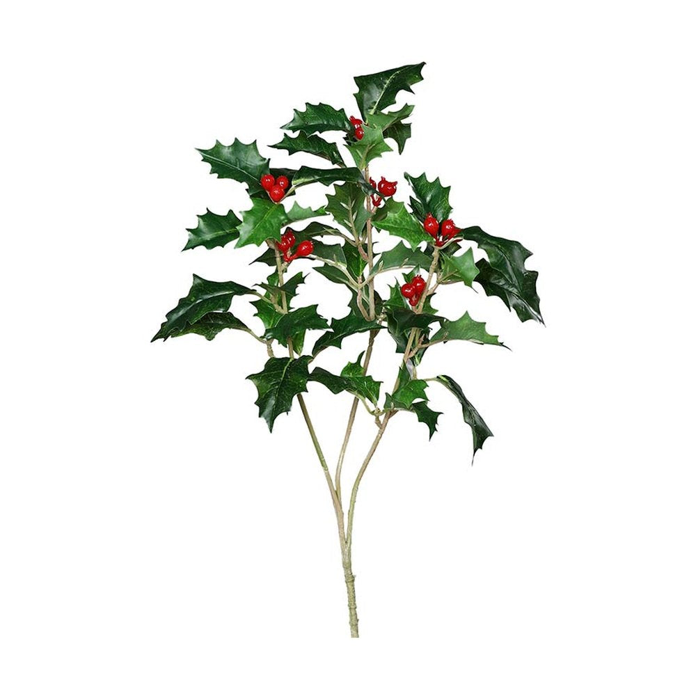 Piros bogyós karácsonyi mű magyal ág.