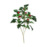 Piros bogyós karácsonyi mű magyal ág.