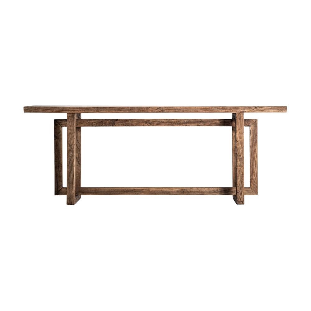 Norvik natúr szilfa konzolasztal 200 cm elölnézetben