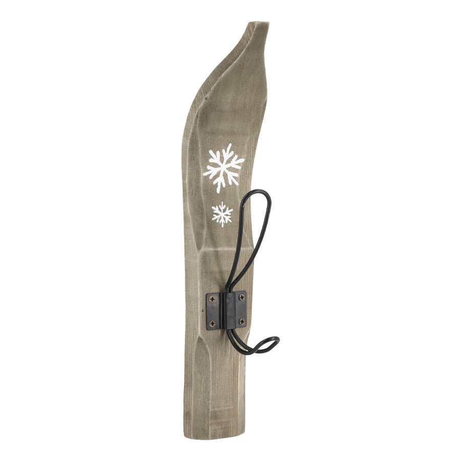 Old French natúr karácsonyi fali fogas hópehely mintával, 35 cm-es méretben