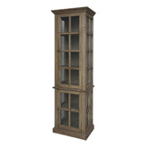 Natúr színű, vitrines szekrény.