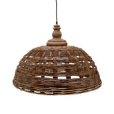 OLD FRENCH natúr rattan függeszték lámpa 62 cm átmérővel, kézzel font rattan búrával és mangófa felső résszel