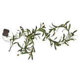 OLEA LED-es zöld mű olíva girland 180 cm fehér háttéren