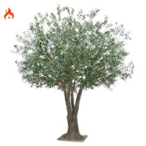 Óriás méretű, exkluzív, élethű megjelenésű, tűzálló mű olajfa.