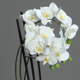 Modern mű orchidea Real Touch technológiával, hófehér virágokkal