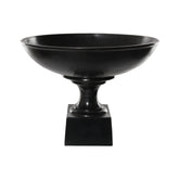 Fém, fekete színű óriás talpas kaspó-tál.