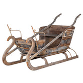 Rusztikus vidéki stílusú, újrahasznosított fából készült, kézműves vintage lovasszán.