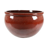 Mélyvörös színű óriás kültéri kerámia kaspó.