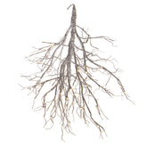 Fényforrással kialakított, havas felületű, karácsonyi dekorációs faág..