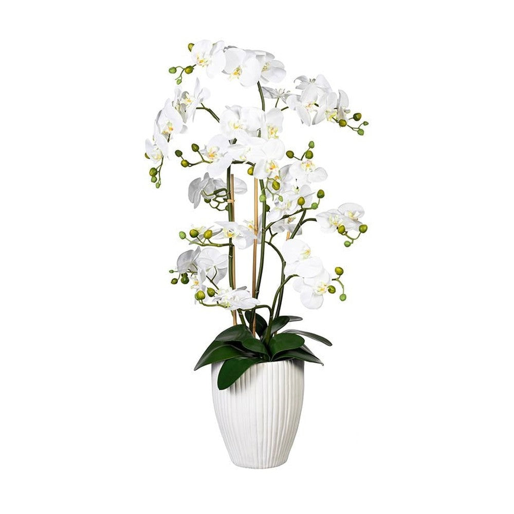 Nagy orchidea cserepes művirág 110 cm fehér Real Touch "Orchid"