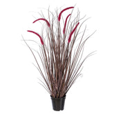 PENNISETUM padlizsán mű tollborzfű bokor 89 cm fekete kaspóban