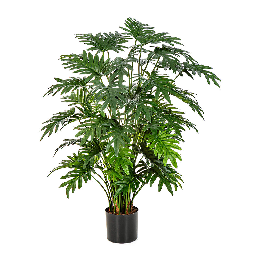 Philodendron zöld mű kardszárnyú filodendron 100 cm magas műnövény fekete kaspóban Philodendron zöld mű kardszárnyú filodendron 100 cm magas műnövény fekete kaspóban