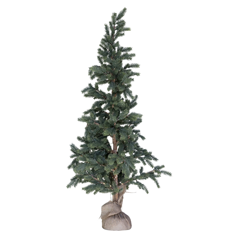 Pine LED-es zöld dekor műfenyő 150 cm magasan, jutazsákos talppal