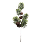 PINE zöld mű fenyő pick 40 cm deres hatású tobozokkal