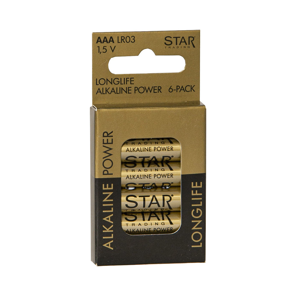 POWER ALKALINE 6 db-os AAA tartós ceruzaelem 1,5 V díszdobozos csomagolásban