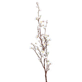 Krémszínű, virágzó, mű cseresznyefa ág.