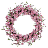 Rózsaszín, cseresznyevirág koszorú.