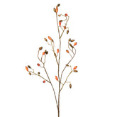 Rosa Canina narancssárga mű csipkebogyó ág 92 cm magas, kiszáradt hatású ággal és realisztikus bogyókkal