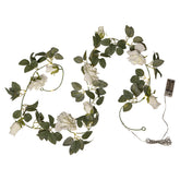 LED-es mű fehér rózsa girland 200 cm meleg fényekkel