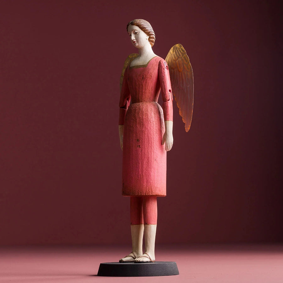 SACRED angyal figura oldalnézet – tole technikával készült fém szárnyakkal