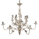 Shabby Light bézs fém csillár 12 karú antikolt kivitelben