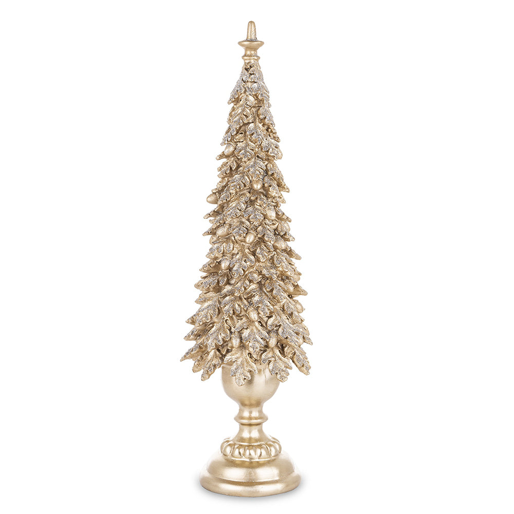 Aranyszínű, karácsonyi dekorációs fenyő kúp.