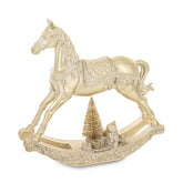 Aranyszínű karácsonyi hintaló.