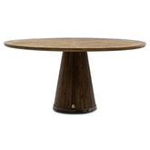 kerek tölgyfa étkezőasztal 160 cm elölnézet