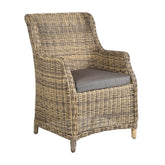 Sorrento natúr műrattan kerti karosszék párnával elölnézet