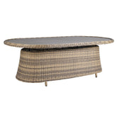 Sorrento natúr műrattan ovális kerti étkezőasztal 234 cm fehér háttéren