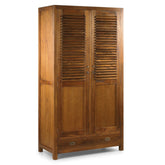 Loft stílusú mindifa gardróbszekrény lamellás ajtókkal elölnézetből