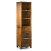 Keskeny loft stílusú mindifa polcos szekrény üveges ajtóval